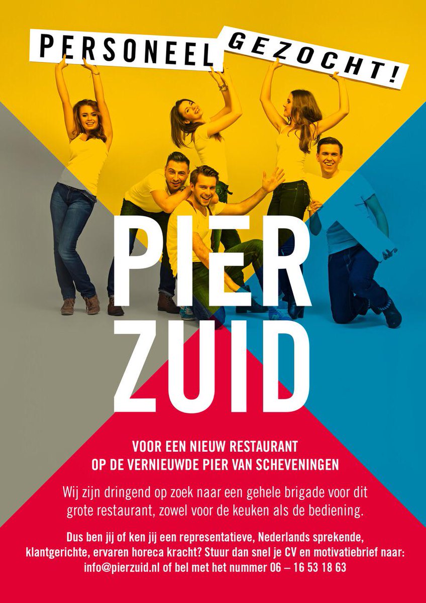 Ben of ken jij iemand die #horeca #werk zoekt? #PierZuid zoekt #personeel! Het #restaurant op <a href="/OnzePier/">De Pier</a> #Scheveningen