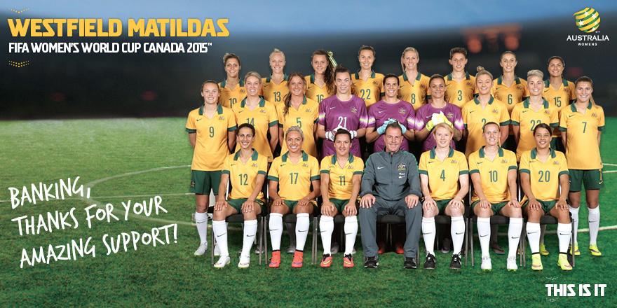 MatildasReply's tweet photo. @BankOnFootball Loving the support back home on our #FIFAWWC journey! #ThisIsIt #GoMatildas http://t.co/MOGN5ULCrU