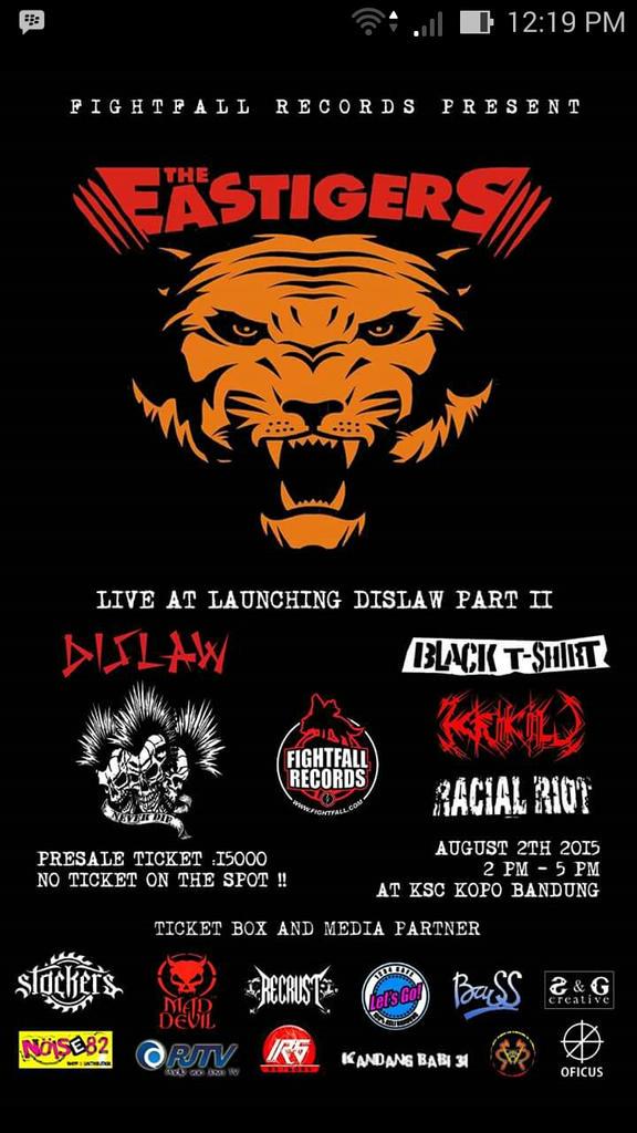2agustus DISLAW launcing partty at ksc kopo with <a href="/THE_EASTIGERS/">THE EASTIGERS</a> AND MORE #SEBARKAN @irsnetwork <a href="/irsdepok/">IRS Radio Depok</a> <a href="/gigsbandung/">Gigs Bandung</a>