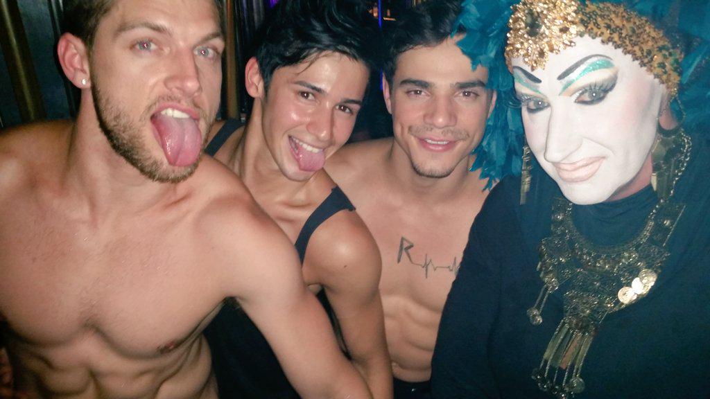 SisterRoma's tweet image. VIP With the boys!  @LeviKarterCB @cockyboys #prettyugly #NYCPride2015