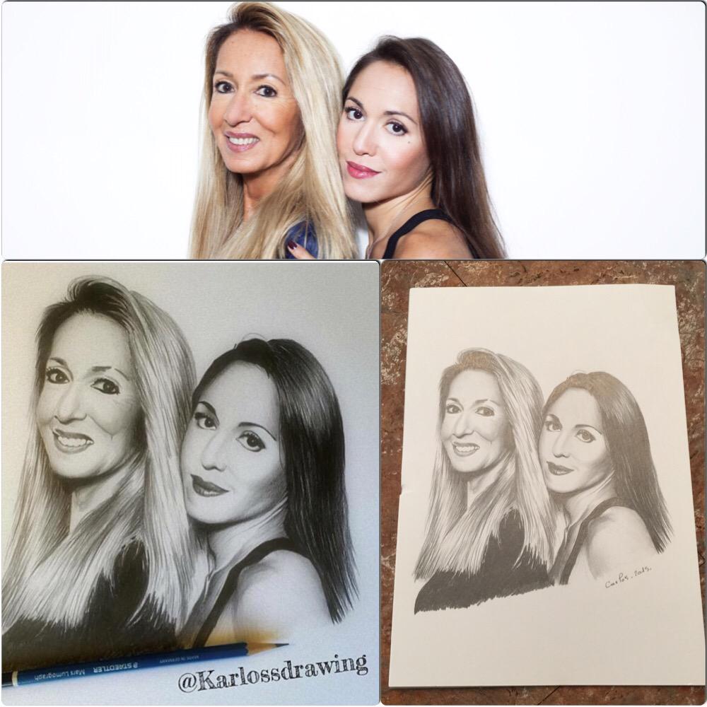 NicoleCoullier's tweet photo. Merci @Karlos22673 pour ce beau dessin que j'ai reçu, avec ma fille @candicehugooff http://t.co/KxiDLVjNMT