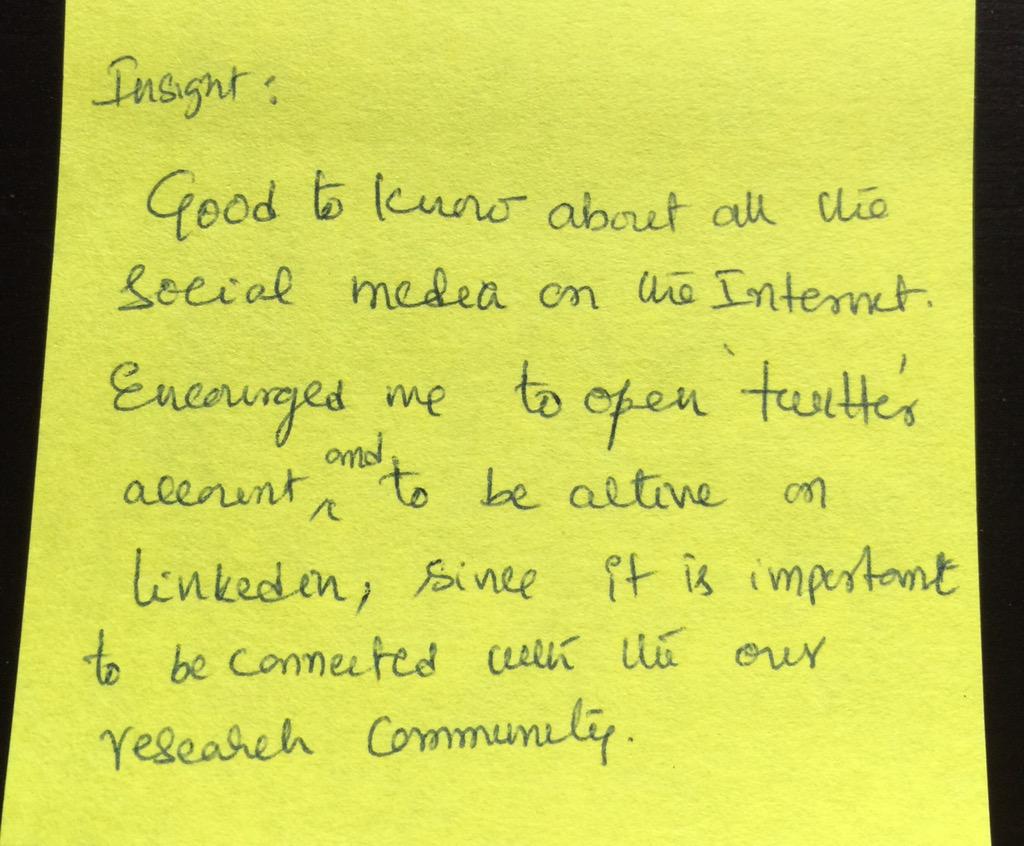 sangeet's tweet image. A sample of insights from our #digitalcompetence #smartsocialmedia workshop #tfl600