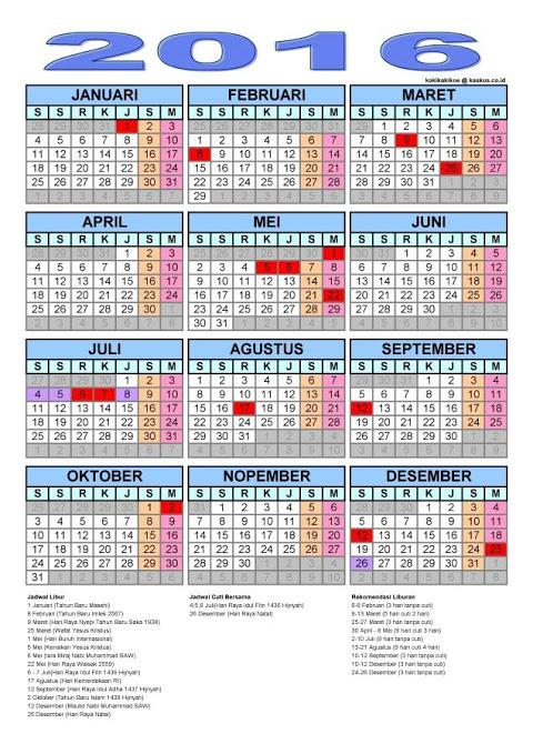 Jadwal Hari Libur Nasional Dan Cuti Bersama Tahun 2016 - AnekaNews.top