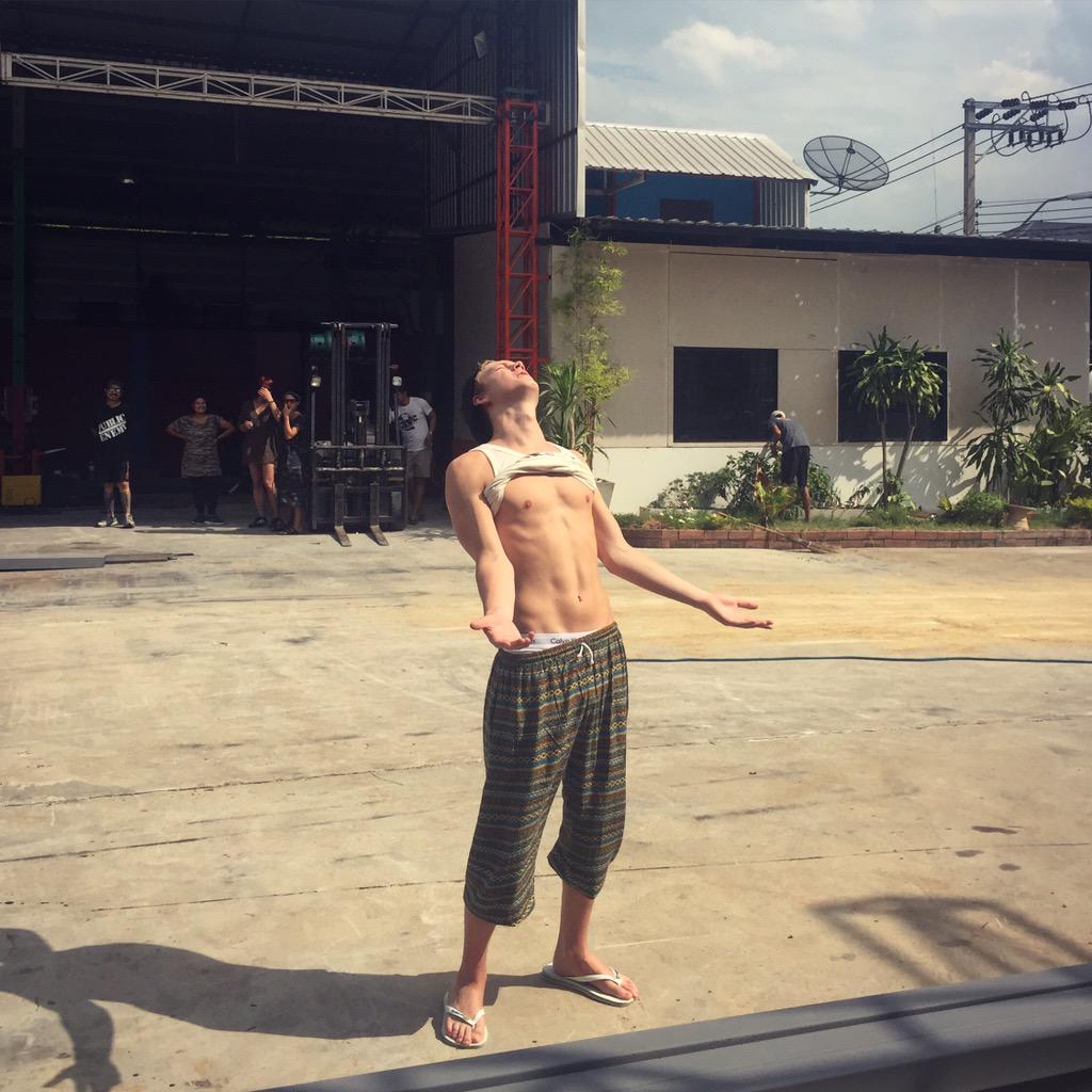 This is what a British person looks like when the sun comes out.