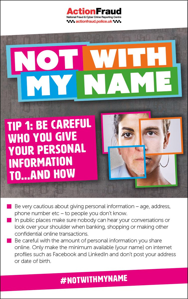 Be careful who you give your personal information to and how #NotWithMyName