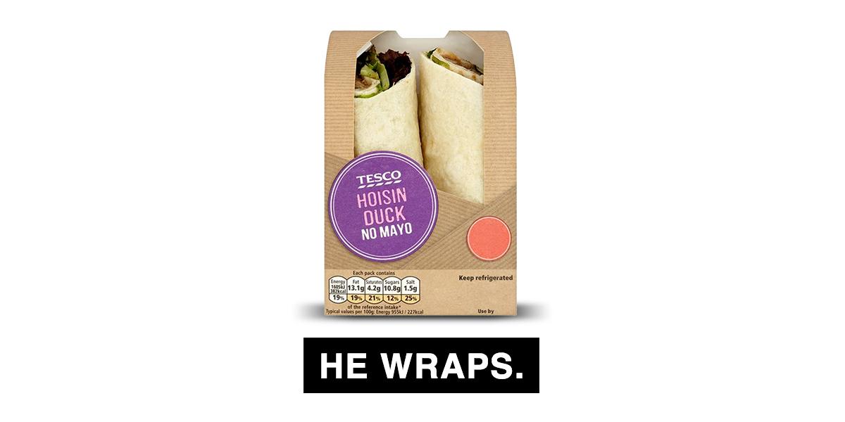 Tesco's tweet image. You are now watching the greatest lunch wrap on the planet