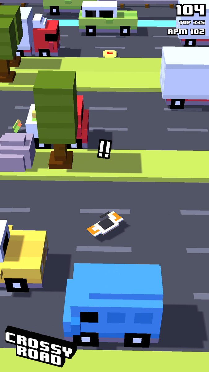 104 on #crossyroad. My top is 335. APM: 102  crossyroad.com