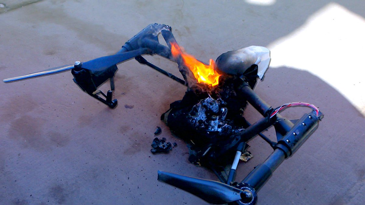 ImagiDrone's tweet photo. Fly safe &amp; take Extinguisher "just in case"
#drone #DJI Inspire #Crash &amp; Burn https://t.co/XPYiJ0mVvg via @WillUFTW http://t.co/d4ZjBcGbsg