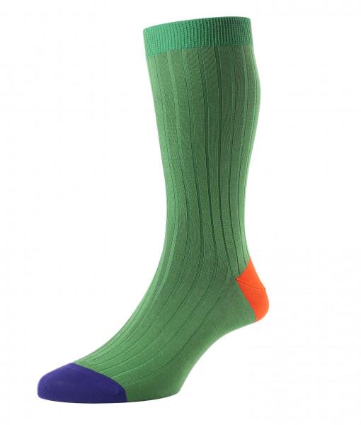 A refreshing burst of colour at the toes and heels of these grassy green ribbed socks ow.ly/OVeuS