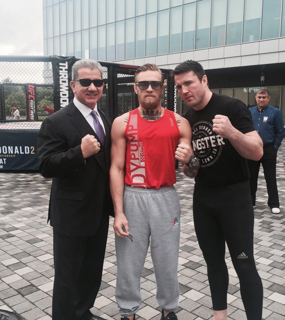 ParadigmSports's tweet photo. On @espn campus with @TheNotoriousMMA @brucebuffer &amp; @sonnench to promote #ufc189 #heretotakeover #gp http://t.co/opvLww9v13