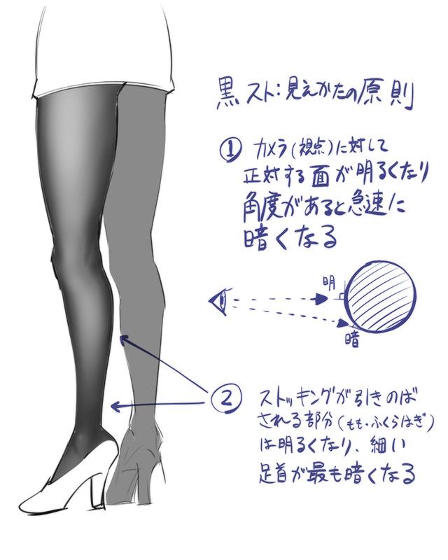 プロによる スーツ女子のおっぱい模写 から始まる 黒ストッキングの描き方 がすばらしい Togetter