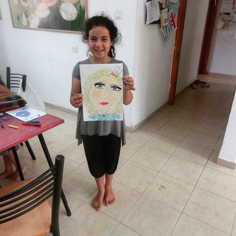 FriendsofTsedek's tweet photo. Say #Shalom to Tohar showcasing her original masterpiece at the Tsedek Afula #Children Village! #supportisrael #ftk http://t.co/70btJzjt0s
