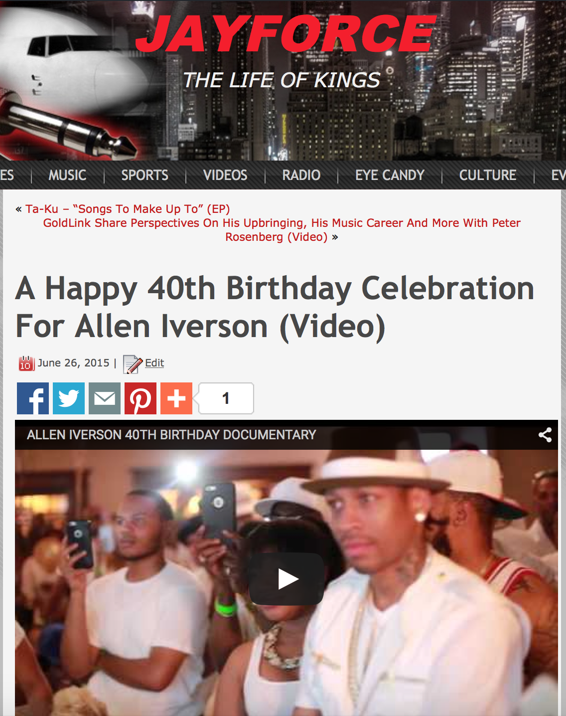 Allen Iverson celebrates turning 40 watch video on 