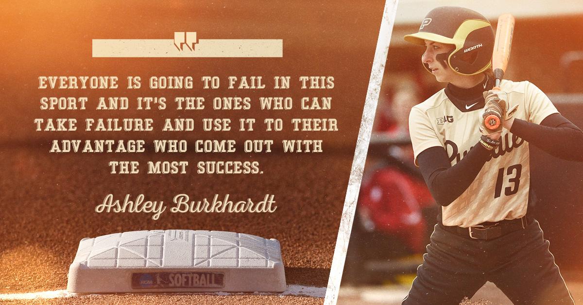 NCAASoftball's tweet photo. A great quote from @PurdueSoftball's Ashley Burkhardt on learning from failure: http://t.co/i0zWwA5AL7