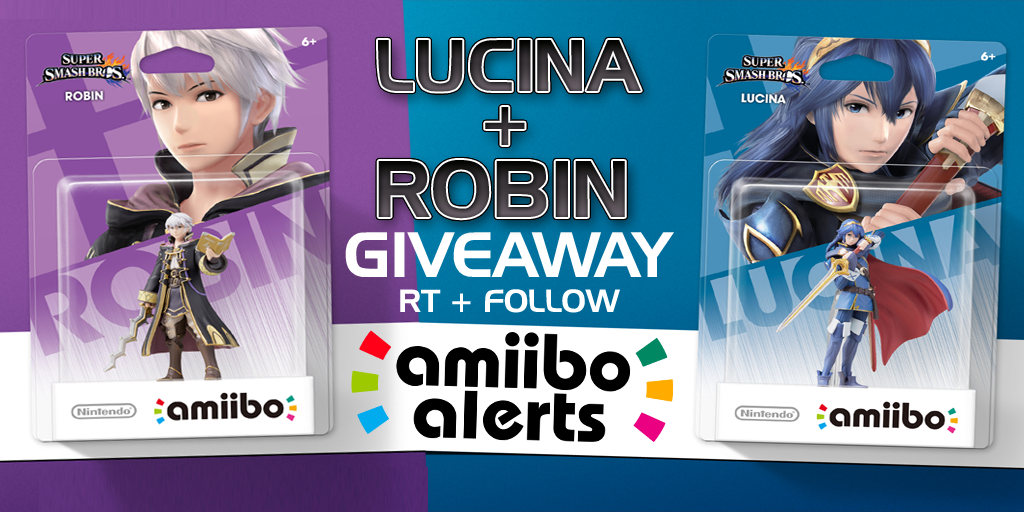 amiiboAlerts's tweet image. GIVEAWAY | Follow + RT for a chance to win Lucina AND Robin! Ends at 20k followers. Rules: goo.gl/ez5LKb