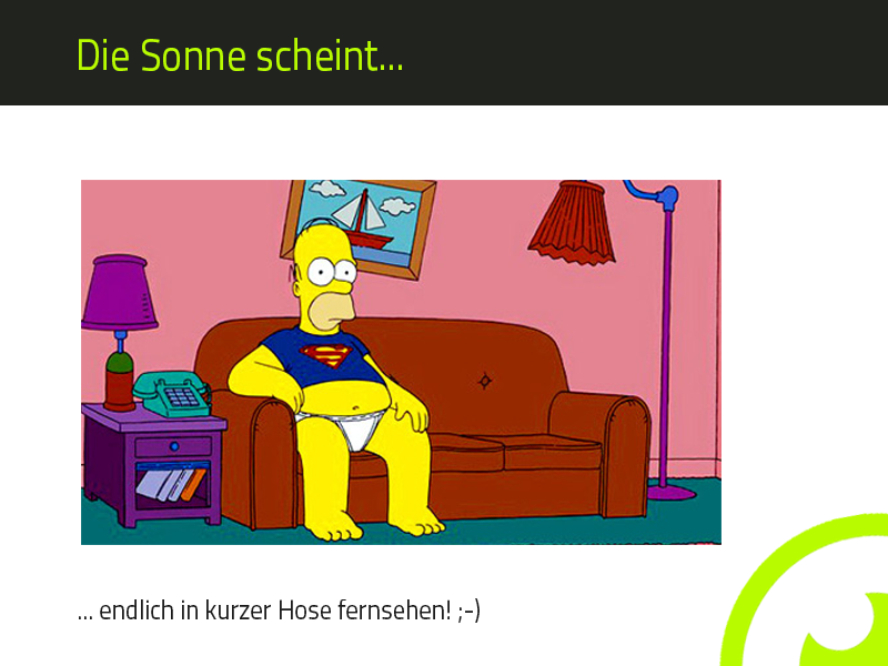 SPOTGUNapp's tweet photo. Die Sonne scheint! Endlich in kurzer Hose fernsehen ;-) #spotgun #simpsons #fernsehen http://t.co/0welnwzGx1
