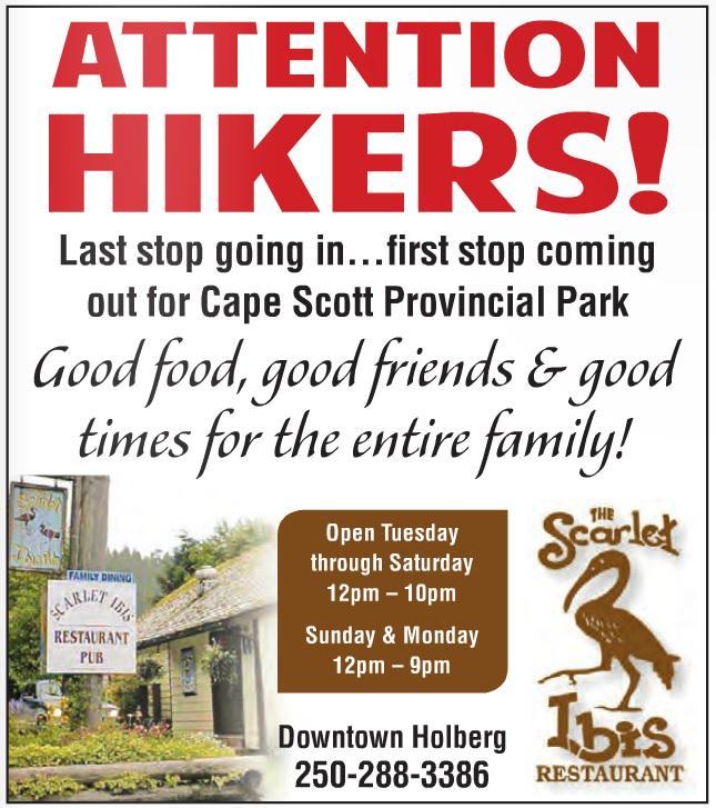 RT <a href="/vinorthtourism/">VI North Tourism</a>: Cape Scott hikers refresh &amp; feed at The Scarlet Ibis! #GoNorthIsland bit.ly/1DRoeAJ