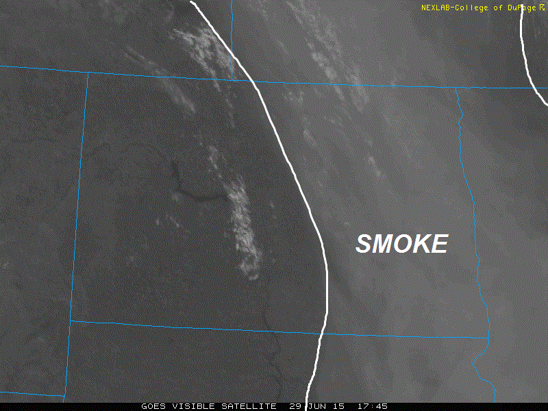 AaronWhiteTV's tweet photo. Wondering why it's so hazy today? It's due to smoke from wildfires burning in Saskatchewan. #NDwx #MNwx http://t.co/p5GE51XZMD