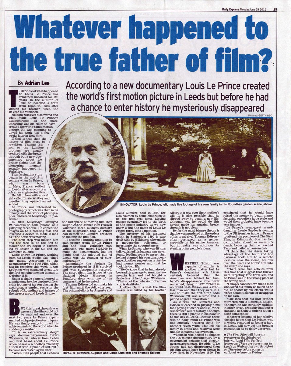 From now on I think people will believe me when I say that the world's first film was made by a Frenchman in #Leeds