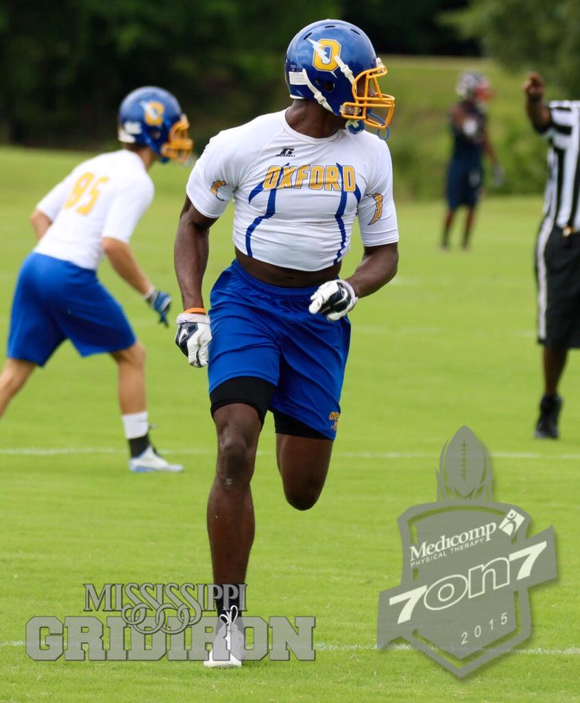 MSGRIDIRON's tweet photo. Oxford wideout DK Metcalf at the @Medicomp7on7 this weekend. Incredible athlete. @dkmetcalf14 @ohschargers http://t.co/kt9Nn0IC04