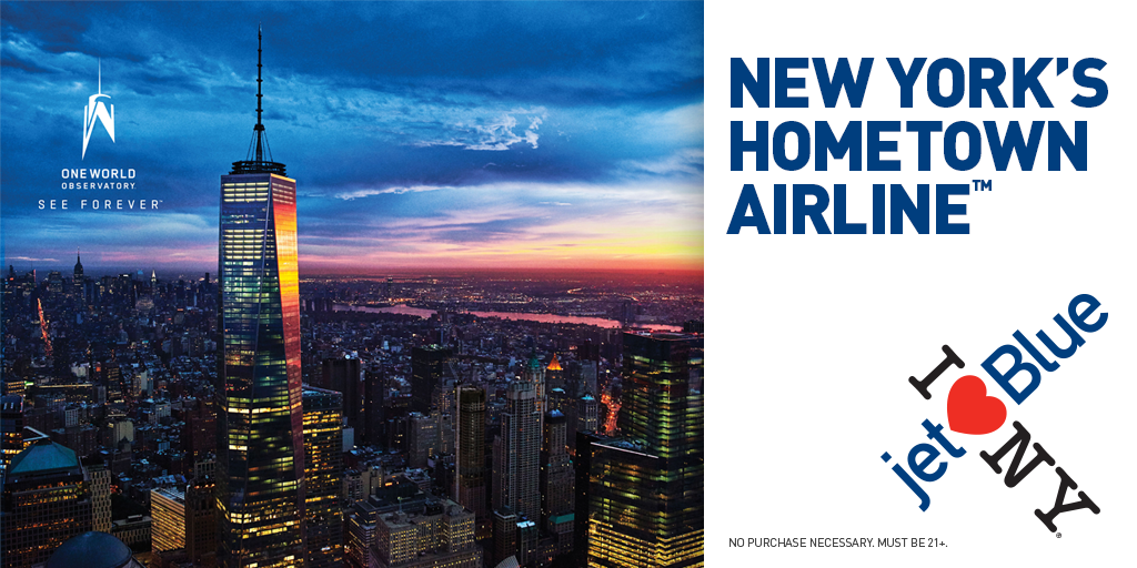 JetBlue's tweet photo. #SeeForeverSweeps ends 6/30. Must be legal residents of NJ, NY, CT. Rules @ http://t.co/T5MW9pnsK8 http://t.co/4sIcffxxCx