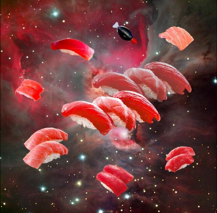 PhyllisRoels's tweet photo. These Pictures Of Sushi Floating In Space Are #recipe See the full recipe http://t.co/XIReBbXKC7Â  http://t.co/H4FmIpM1wA