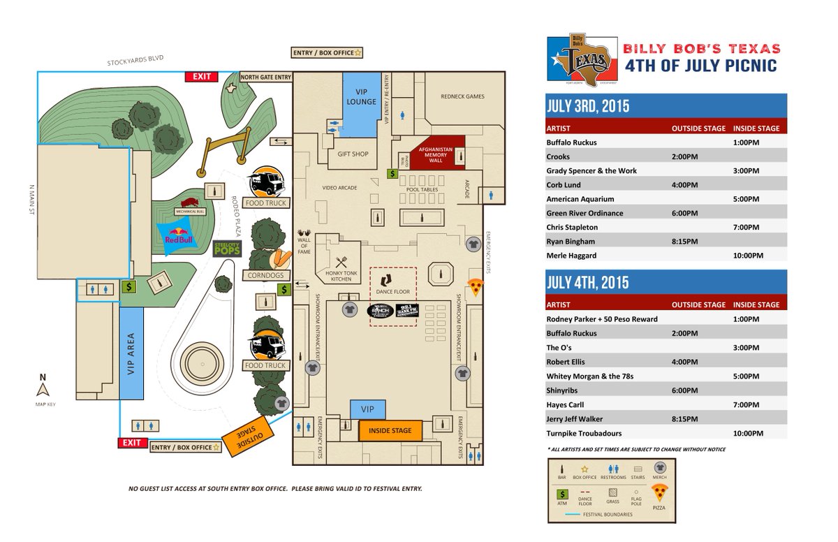 BillyBobsTexas's tweet photo. #BillyBobsPicnic set times + map posted (subject to change) http://t.co/d18NC1a7NM http://t.co/6igO3Zq2ta