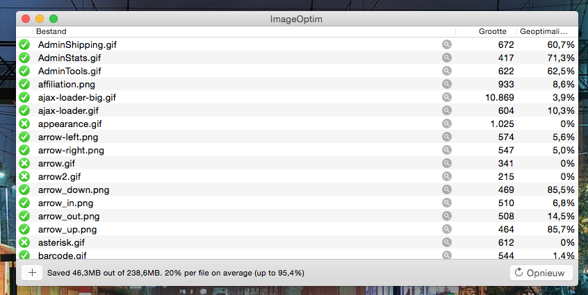 GraficalDesign's tweet image. I just saved 46.3 Mb on 238Mb of images for #prestashop with #imageoptim !! Thanks @pornelski for the great tool!
