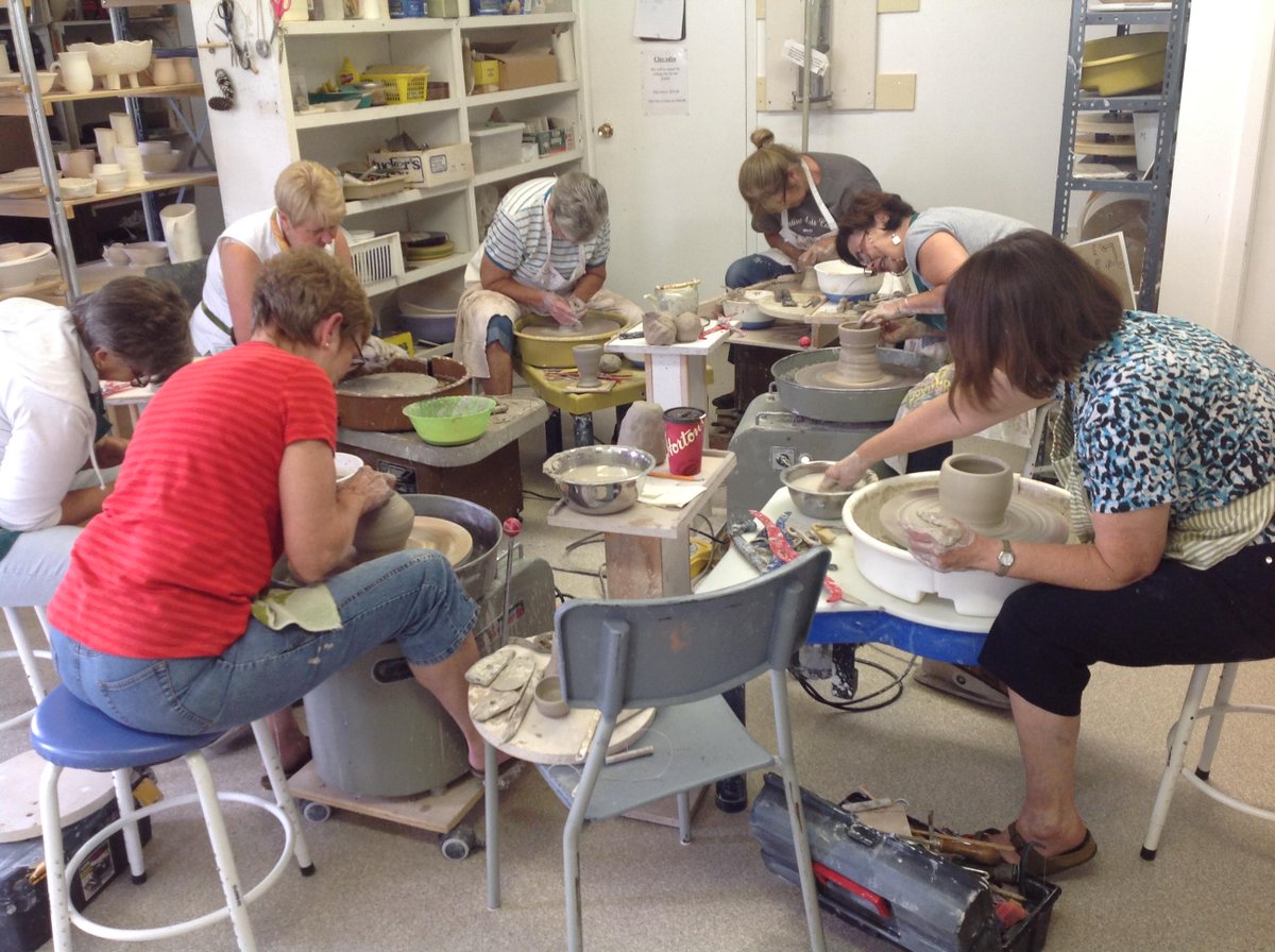 _icac's tweet photo. Shirley and the other potters during the tea pot demo today! http://t.co/qkEsb3p8w7