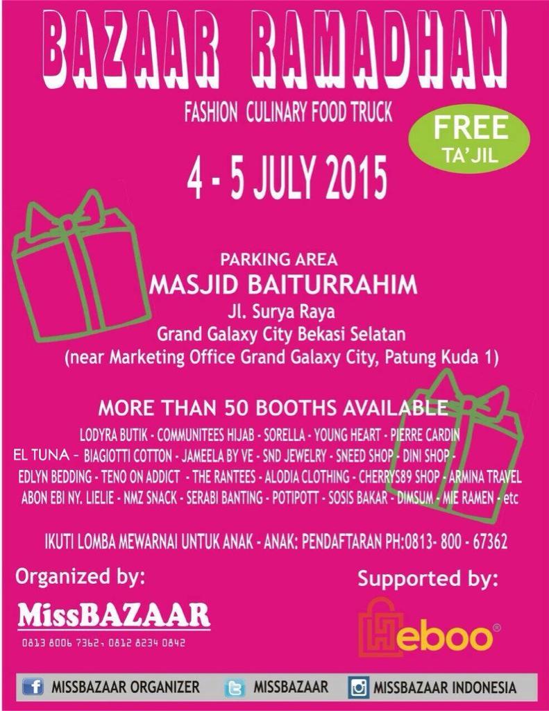 Selamat malam..
Kita bakalan hadir di event #missbazaarindonesia
Buat yg suka olahan tuna boleh icip2 produk kita