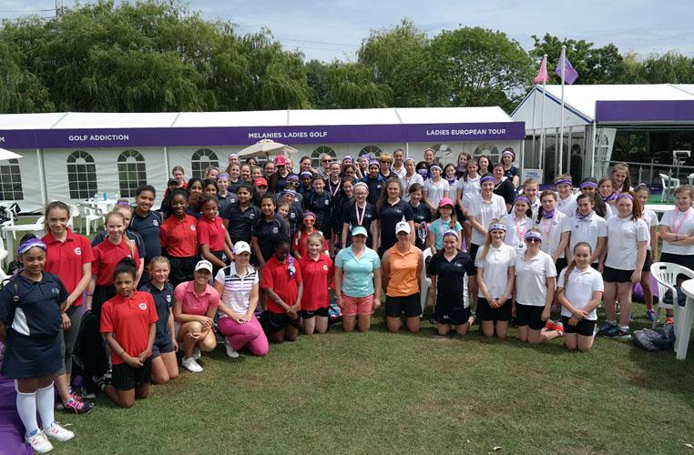 LETgolf's tweet photo. The @ISPSgolf Ladies European Masters kicked off with a secondary schools festival featuring 130 girls #LETdevelops http://t.co/aXFJHU9OUu