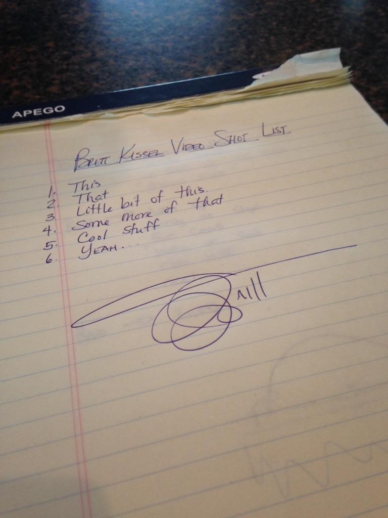 A shotlist for #countryfest2015 shoot. Prepped by the man himself - <a href="/BrettKissel/">BRETT KISSEL</a>