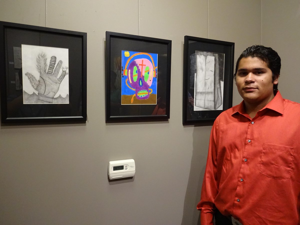 TheGallery_85's tweet photo. Come check out our featured student artist, 15-year-old Osvaldo Ocegueda, now at Gallery 85! http://t.co/wZ41jStv4W