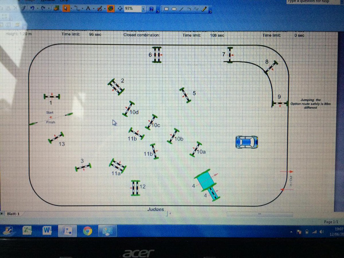 BillAlexander4's tweet photo. @Sportjumping qualifying track for the 11 and 12 July at Quainton.  interesting option for the double at fence 11. http://t.co/4b9NXT2nUR