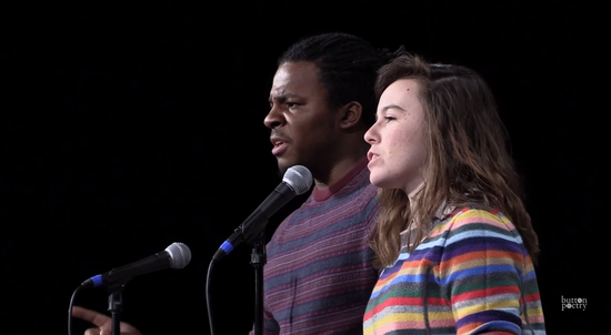 dailykos's tweet photo. A black man and a white woman switch mics, and the result is amazing http://t.co/rtNyeSW8gF http://t.co/x4IdHGb3LJ