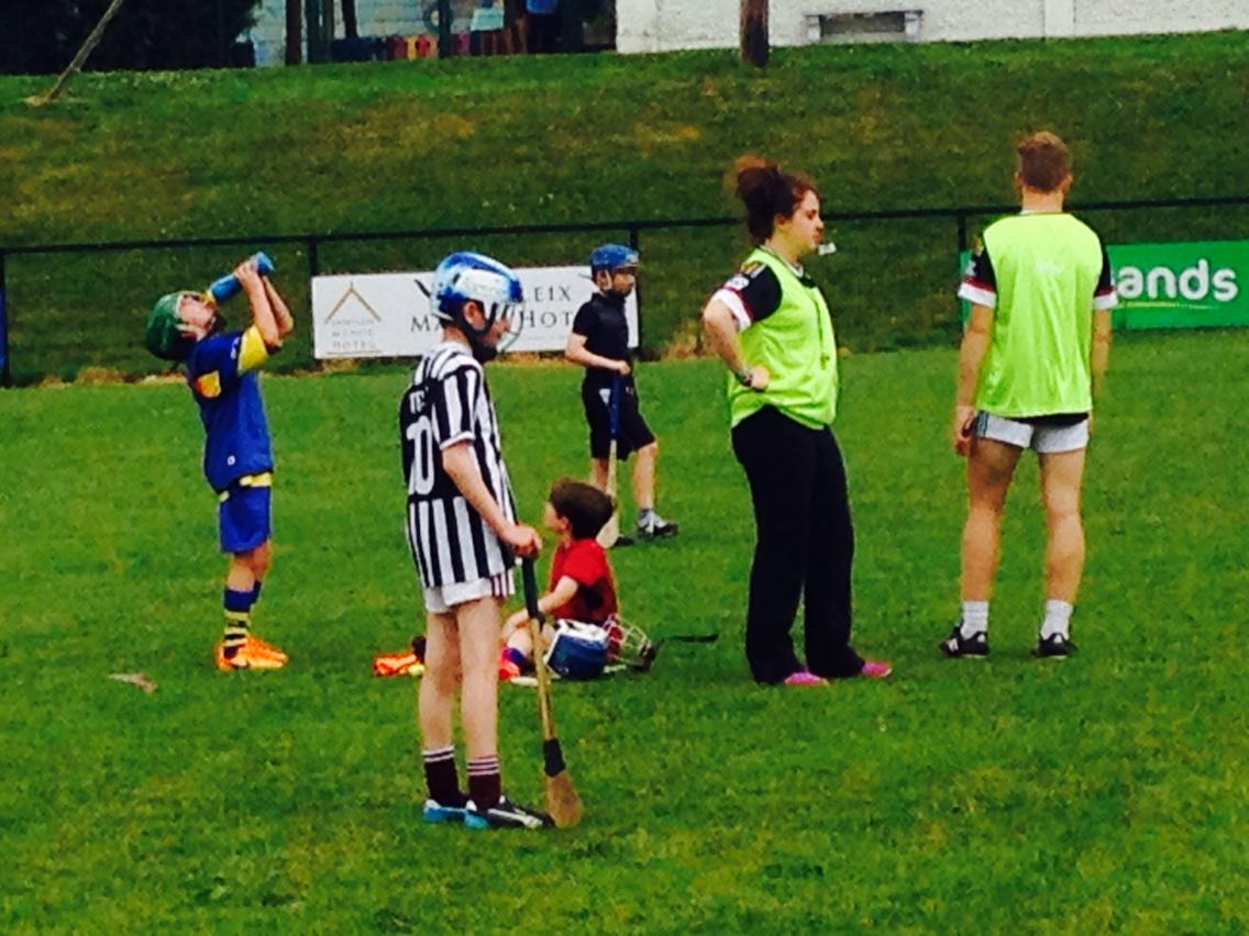County minor <a href="/Mark_kav7/">Mark Kavanagh</a> and Laura Finlay with their group at the Abbeyleix Cul Camp today. <a href="/CLGLaois/">Laois GAA</a>