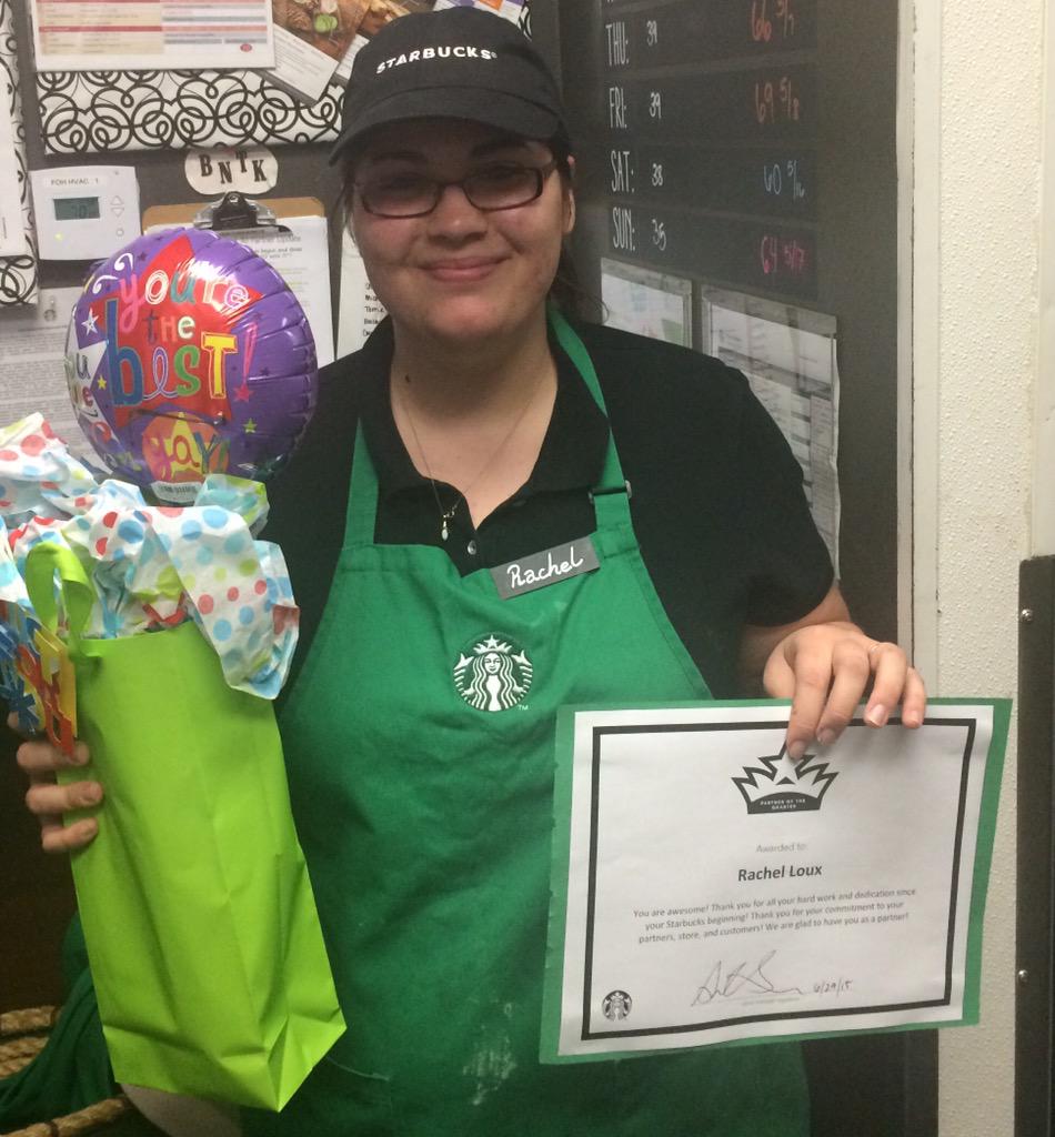 SBUXnewark's tweet photo. Meet our #partnerofthequarter , Rachel !!! You are a rockstar! #tobeapartner #area147 #sbuxmatl http://t.co/rhAui4vKVa
