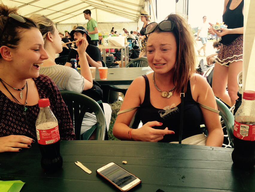 PaigeRandell's tweet photo. When your about to leave Glasto and @HannahGodber  finds out she's graduating with a 1st! 👏🏼 http://t.co/PC1WcK2EVD
