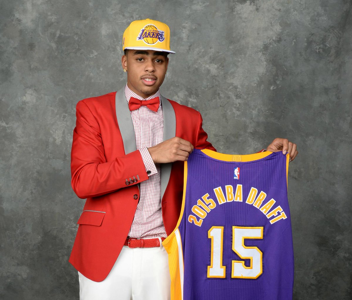 NBATV's tweet photo. Coming up next on NBA TV and @NBAcom, the @Lakers introduce their 2015 draft picks! http://t.co/Q44g7YsvpW