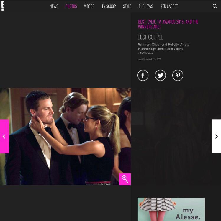 olicitymafia's tweet photo. Congrats #Olicity #Arrow won #BestCouple #SteamiestMoment #BestShocker for the @eonline's #BestEverTVAwards @CW_Arrow http://t.co/wyrLvylFTo