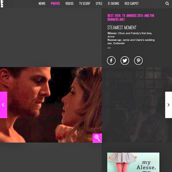 sundaytrain's tweet photo. Congratulations @CW_Arrow won #BestCouple #SteamiestMoment #BestShocker 4 the @eonline's #BestEverTVAwards! #Olicity http://t.co/R54v9DDFjP