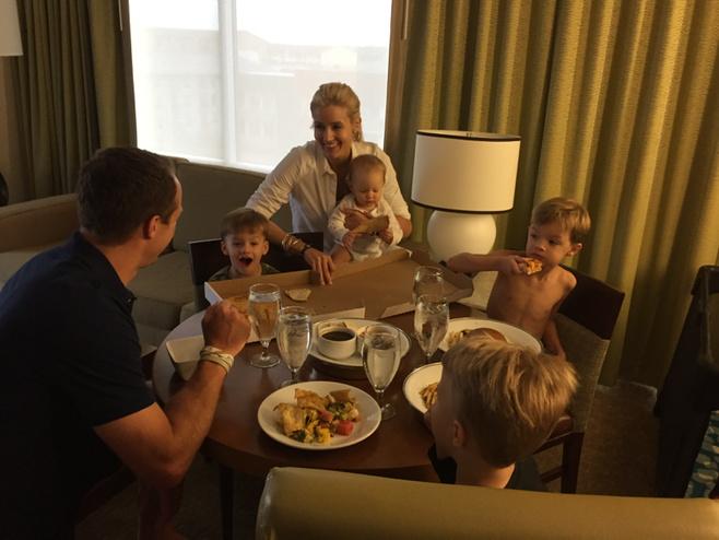 drewbrees's tweet photo. Found out my kids would rather eat in a tent than a table. What'd you learn by going #DarkForDinner? @DixieProduct http://t.co/8AiFzH7Jzq