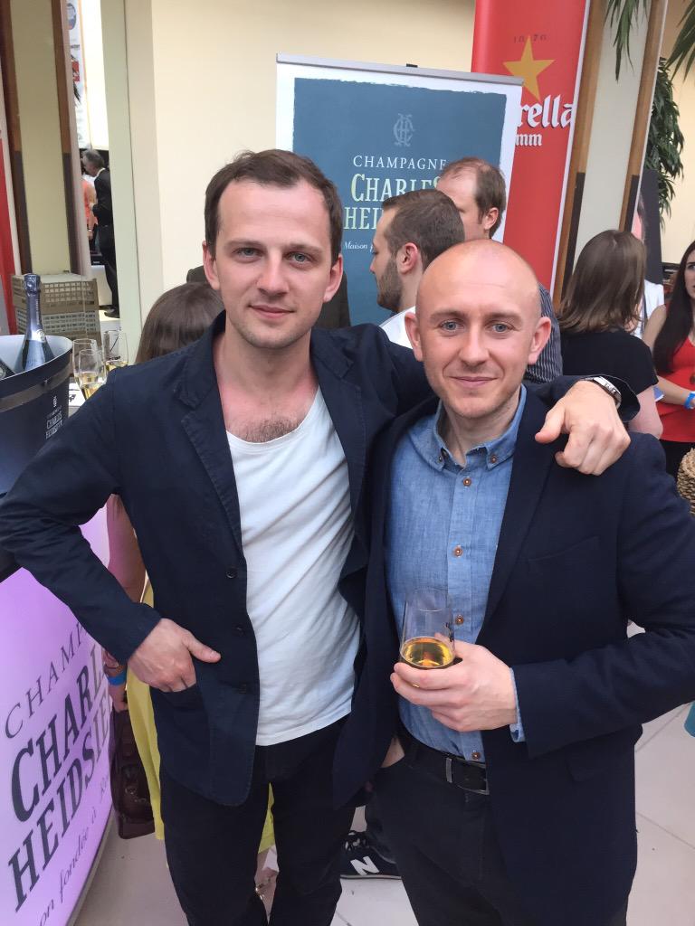 SJRestaurant's tweet photo. Clash of the Titans at @RestaurantMagUK #NRA2015! Our Head Chef Welsh John and @lowejames of @LylesLondon. #dapper http://t.co/f7HETJDWgN