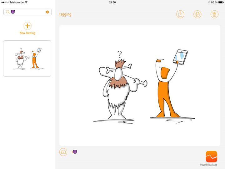 WorkVisualApp's tweet photo. Did you know, that you can tag your drawings with emoticons? We call it #VisualTagging :) #workvisual http://t.co/V1KvyCVCPb