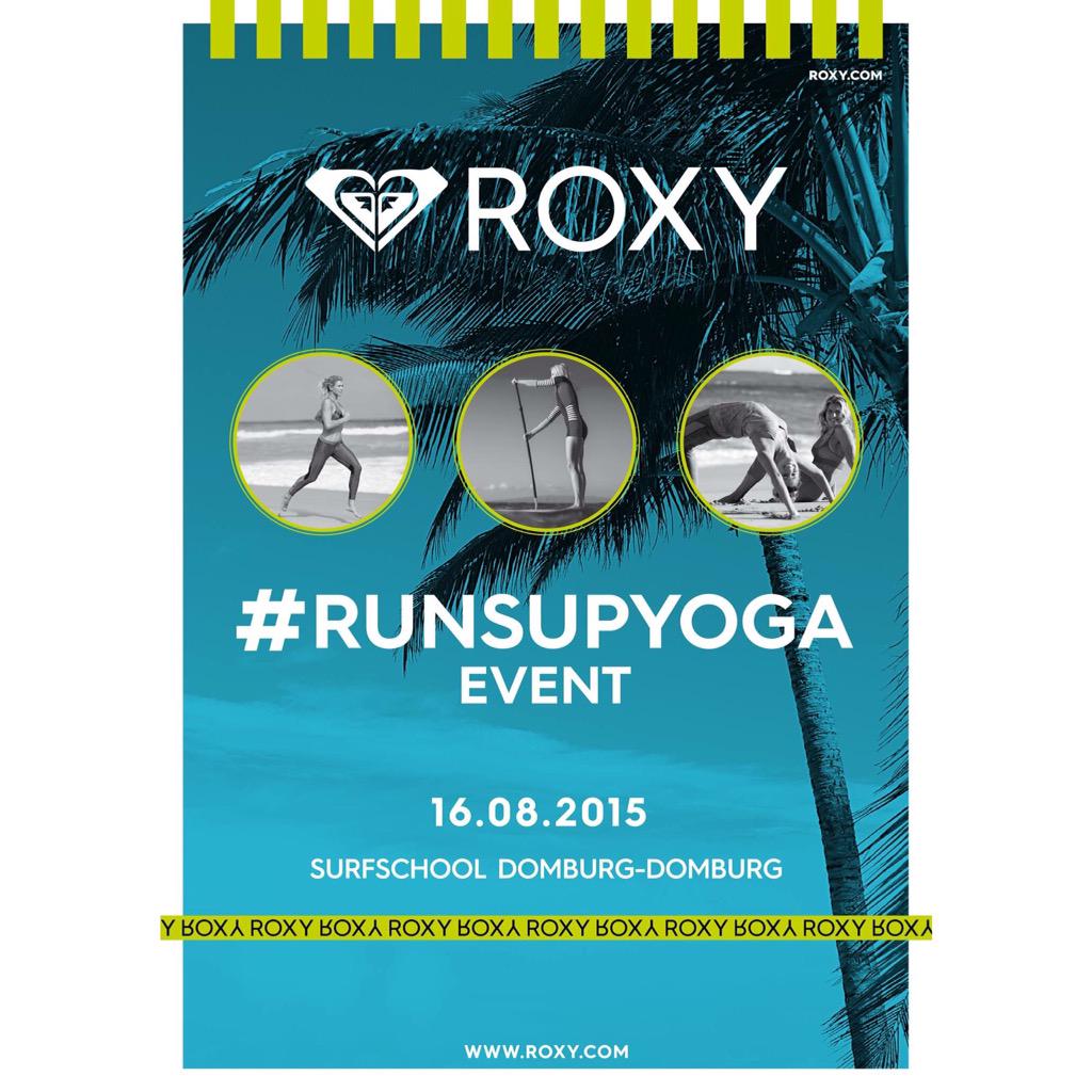 Heb je zin in een sportieve stranddag? Kom dan naar onze #Roxy #runsupyoga Event op zondag 16 augustus