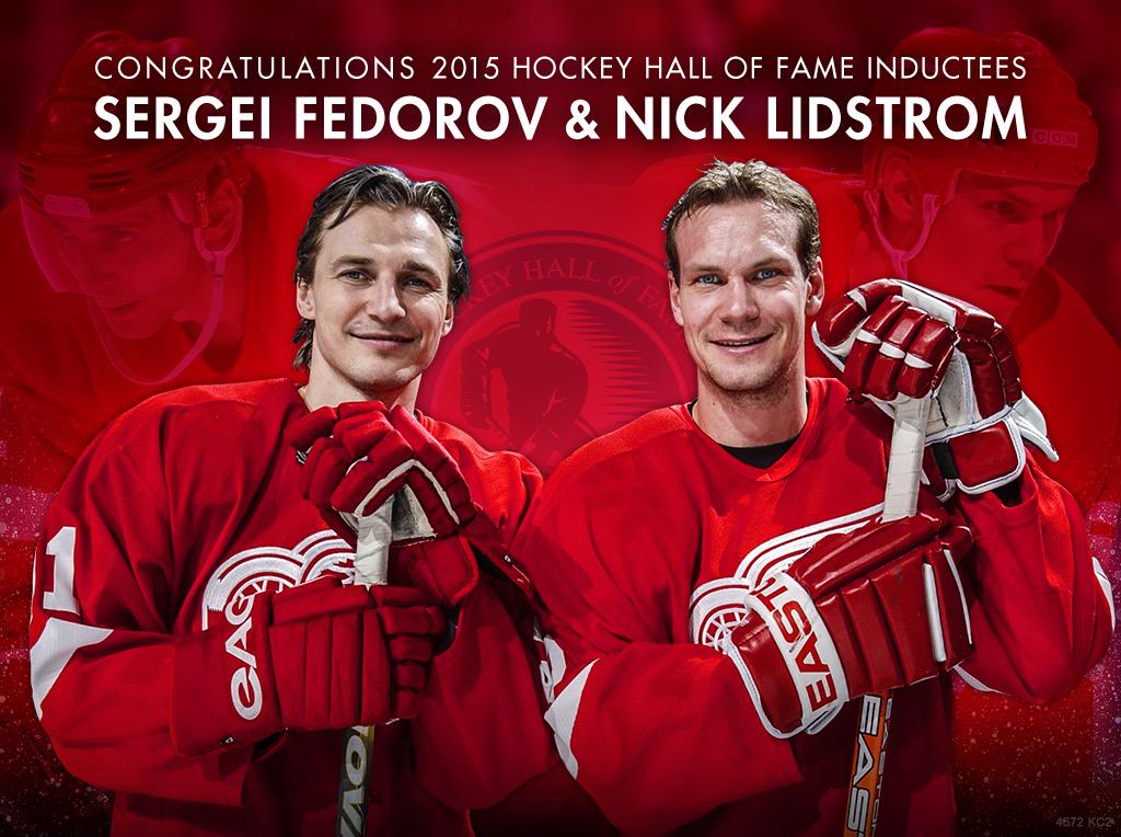 DetroitRedWings's tweet photo. Congrats Nick and Sergei! #Classof2015 http://t.co/Z4hffgjlIR