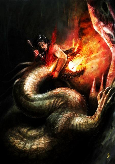 ElAnilloUnico's tweet photo. Fram mata a Scatha, según el artista sudafricano Lynton Levengood http://t.co/P8ZBME8BzB http://t.co/ps9YJ8SSof
