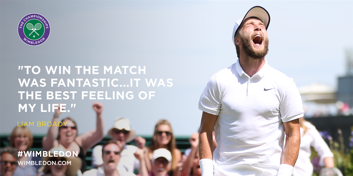 Wimbledon's tweet photo. It was a good day for this man... @Liambroady #Wimbledon http://t.co/SOAK09d1Gt