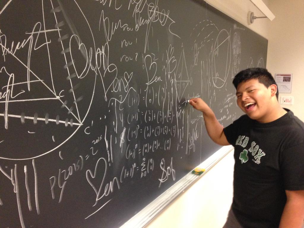 MIT's tweet photo. Excellent! RT @Mr_McArthurMIT: We do math with love at #mathroots2015 @MIT http://t.co/csd3K5PH2q http://t.co/r1rGzenhIO