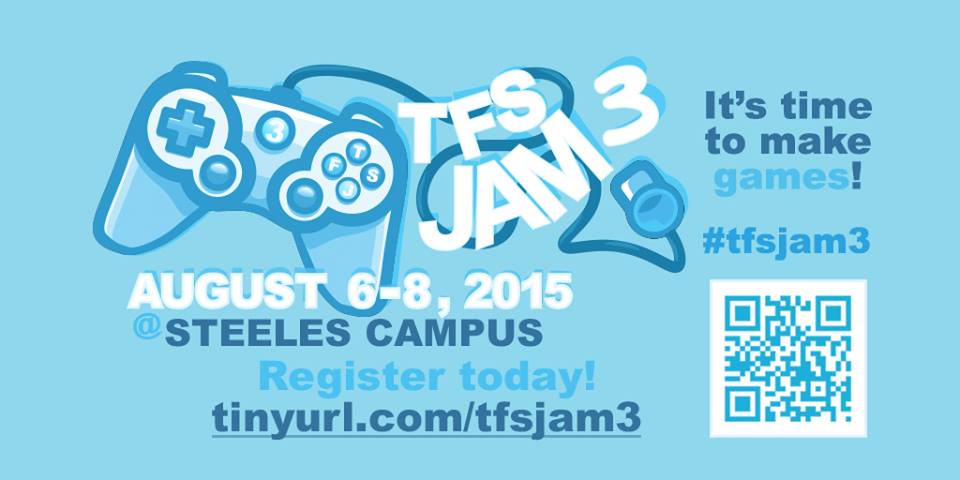 meaganbudgell's tweet photo. Save the date August 6-8th... it's jammin time in #toronto.  #tfsjam3 #gamedev #indiedev  http://t.co/appjNwp5dM http://t.co/5pLiFLlq9m